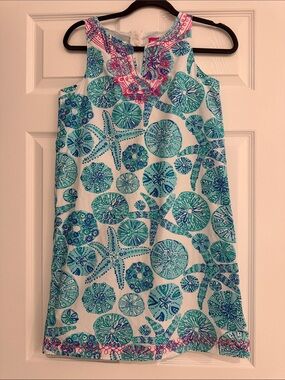Lilly Pulitzer Girls' Blue & Teal Seashell Print Tank Dress